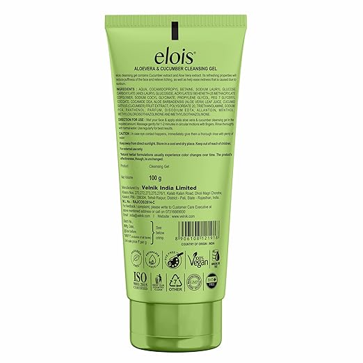 elois Aloe Vera & Cucumber Cleansing Gel 100 gm for face - Reduces Dark Spots of Hydrate Skin - Image 2