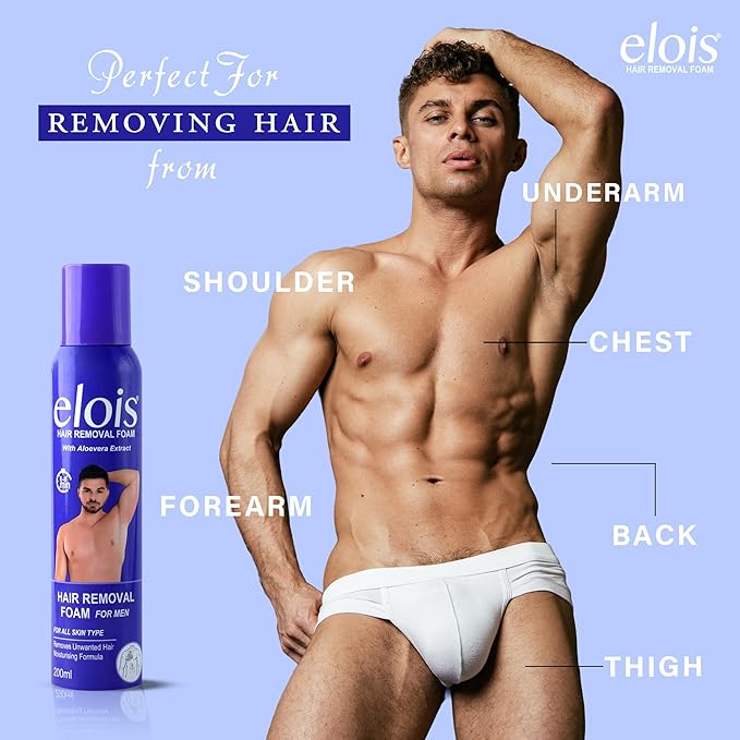Elois Hair Removal Foam Spray For Men Painless Hair Removal For Arms Underarms & Legs - With Aleo Vera Extract Suitable For All Skin Type 200ml - Image 3