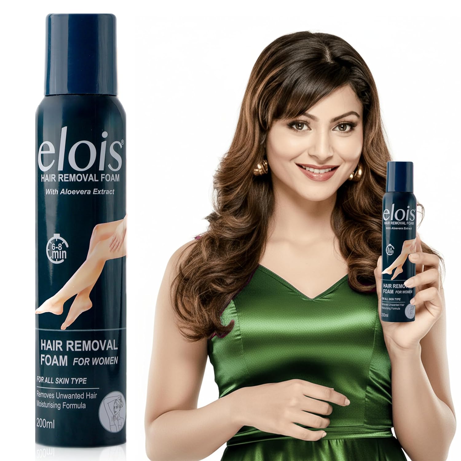 Elois Hair Removal Foam Spray For Women Painless Hair Removal For Arms Underarms Legs & Bikini Line With Aloevera Extract Suitable For All Skin Type 200ml