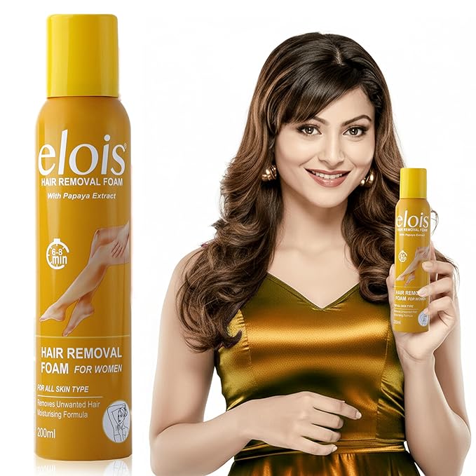 Elois Hair Removal Foam Spray For Women Painless Hair Removal For Arms Underarms Legs & Bikini Line With Papaya Extract Suitable For All Skin Type 200ml