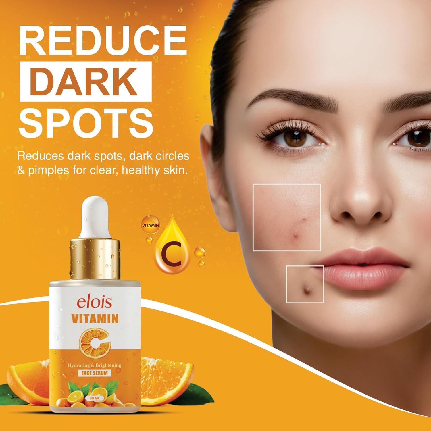Elois Vitamin C Face Serum For Glowing Skin - Hydrating Brightening Serum - Suitable For Oily Dry Combination Sensitive Skin - Fades Dark Spots - Reduces Pigmentation - For Men and Women 30ml - Image 4