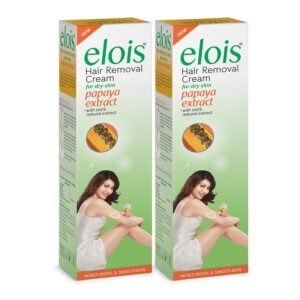 Elois Hair Removal Cream for Women & Girls | Hair Remover Cream for Bikini Area & Private Parts | Silky Soft Skin with Papaya Essence | For Legs, Underarms & Arms – 100g (Pack of 2)